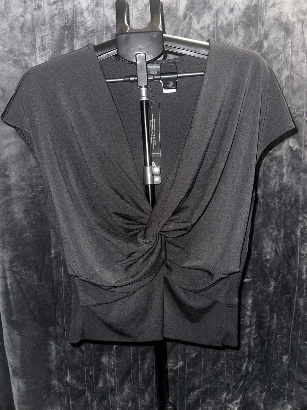 Banana Republic Black Twist-Front Cap Sleeve Top